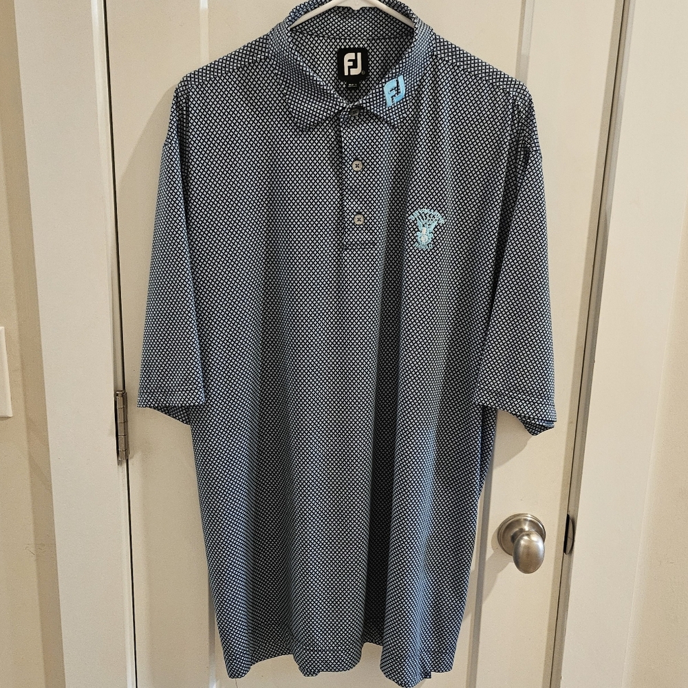 NWOT Footjoy Performance Golf Polo Shirt - Navy Marine Golf Course Hawaii - XL
